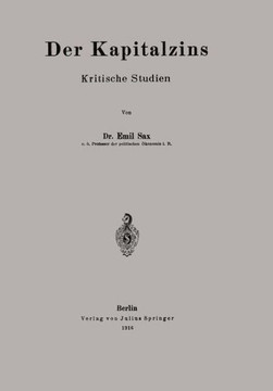Der Kapitalzins: Kritische Studien Der Kapitalzins: Kritische Studien