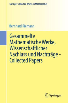Gesammelte Mathematische Werke, Wissenschaftlicher Nachlass Und Nachtr?ge - Collected Papers: Nach Der Ausgabe Von Heinrich Weber Und Richard Dedekind