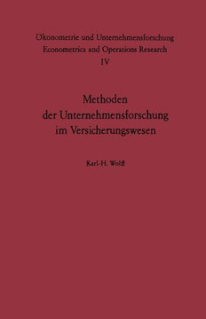 Methoden Der Unternehmensforschung Im Versicherungswesen Methoden Der Unternehmensforschung Im Versicherungswesen