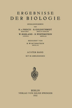 Ergebnisse Der Biologie: 8. Band