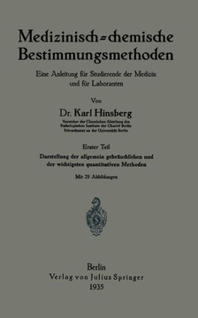 Medizinisch = Chemische Bestimmungsmethoden: Zweiter Teil