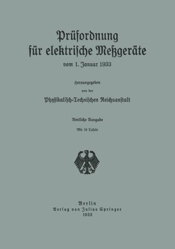 Pr?fordnung F?r Elektrische Me?ger?te: Vom 1. Januar 1933