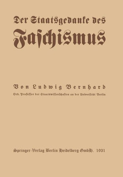 Der Staatsgedanke Des Faschismus Der Staatsgedanke Des Faschismus