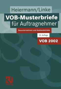 Vob-Musterbriefe F?r Auftragnehmer: Bauunternehmen Und Ausbaubetriebe