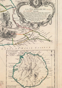 Carnet Lign??Carte de la Guadeloupe, Le Rouge, 1753