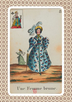 Carnet Lign??Cartomancie, Femme Brune, 18e Si??le