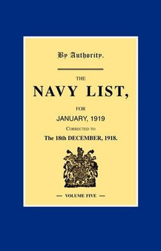 NAVY LIST JANUARY 1919 (Corrected to 18th December 1918 ) Volume 5