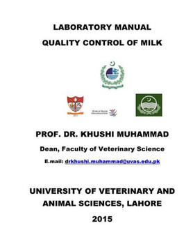 Laboratory Manual Quality Control of Milk: Quality Control of Milk Laboratory Manual Quality Control of Milk: Quality Control of Milk