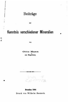 Beitr?ge zur Kenntnis verschiedener Mineralien