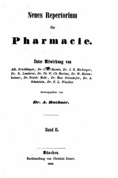 Neues Repertorium F?r Die Pharmacie