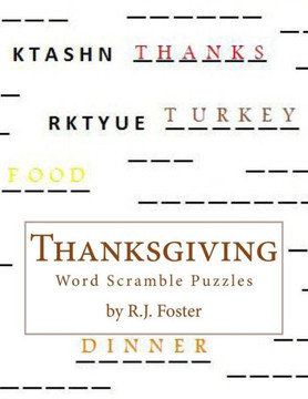 Thanksgiving: Word Scramble Puzzles - Large Print