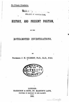 History, and present position, of the Rothamsted investigations