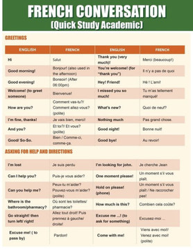 French Conversation: Quick Study Academic French Conversation: Quick Study Academic