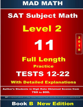 2018 SAT Subject Math Level 2 Book B Tests 12-22