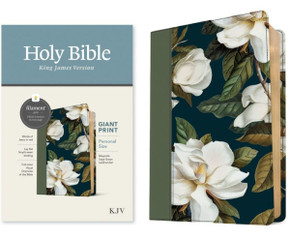KJV Personal Size Giant Print Bible, Filament Enabled (Leatherlike, Magnolia Sage Green, Red Letter) - Large Print