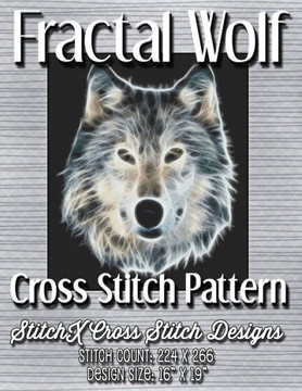 Fractal Wolf Cross Stitch Pattern