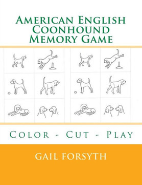 American English Coonhound Memory Game: Color - Cut - Play