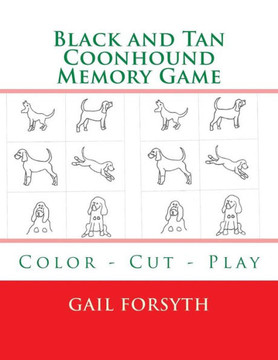 Black and Tan Coonhound Memory Game: Color - Cut - Play