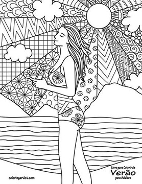 Livro Para Colorir De Verão Para Adultos (Portuguese Edition)