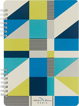 Alibabette Editions Paris - Cubic - Double Spiral Lined Journal - 128 Numbered Pages, Lays Flat When Open, 8.25 x 6.25 inches, Matte Cover