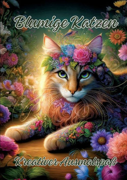 Blumige Katzen : Kreativer Ausmalspaß