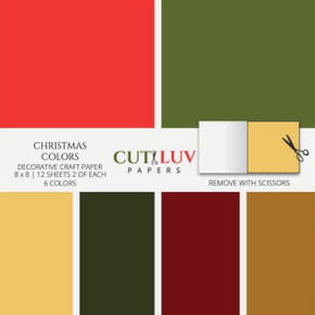 Christmas Colors Decorative Craft Paper : Scrapbooking Pages Design Paper for Printmaking, Collage, Papercrafts, Cardmaking, DIY Crafts