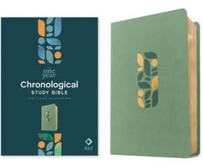NLT One Year Chronological Study Bible (Leatherlike, Sage Green Mosaic)