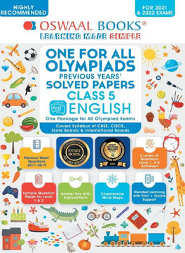 Oswaal One For All Olympiad Previous Years' Solved Papers, Class-5 English Book (Useful book for all Olympiads) (For 2023 Exam)