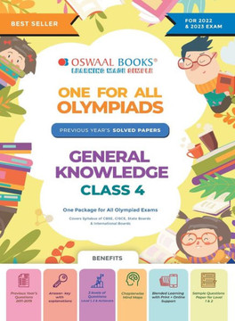 Oswaal One For All Olympiad Previous Years' Solved Papers, Class-4 General Knowledge Book (Useful book for all Olympiads) (For 2023 Exam)