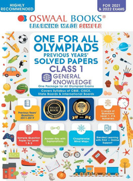 Oswaal One For All Olympiad Previous Years' Solved Papers, Class-1 General Knowledge Book (Useful book for all Olympiads) (For 2023 Exam)