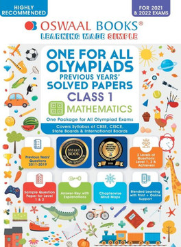 Oswaal One For All Olympiad Previous Years' Solved Papers, Class-1 Mathematics Book (Useful book for all Olympiads) (For 2023 Exam)
