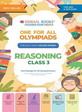 Oswaal One For All Olympiad Previous Years' Solved Papers, Class-3 Reasoning Book (Useful book for all Olympiads) (For 2023 Exam)
