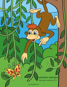 Animales salvajes libro para colorear 3 & 4 (Spanish Edition)