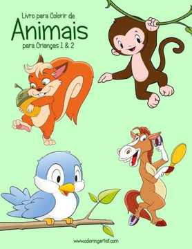 Livro Para Colorir De Animais Para Crianças 1 & 2 - 9781694344779 Livro Para Colorir De Animais Para Crianças 1 & 2 - 9781694344779