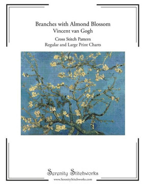 Branches with Almond Blossom Cross Stitch Pattern - Vincent van Gogh: Regular and Large Print Cross Stitch Chart