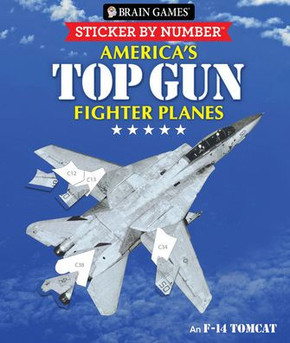 Brain Games - Sticker By Number: America'S Top Gun Fighter Planes (28 Images To Sticker)