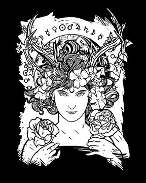 Book of Shadows: Art Nouveau Witch 8" x 10" 152 Spell Cast Papers