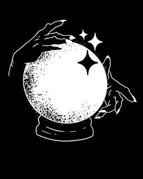 Book of Shadows: Grimoire Spell Paper Hands over Crystal Ball 8" x 10" 152 Pages