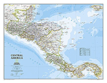 National Geographic: Central America Classic Wall Map (28.75 x 22.25 inches) (National Geographic Reference Map)