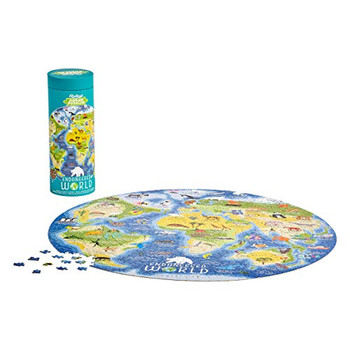 Ridley's Endangered World 1,000-Piece Jigsaw Puzzle ??Circular Animal Puzzle with Informational Image About Different Endangered Animals, Sturdy Storage Tube Included ??Makes a Great Gift