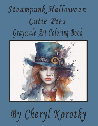 Steampunk Halloween Cutie Pies: Grayscale Art Coloring Book