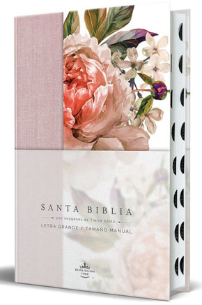 Biblia Reina Valera 1960 Letra Grande. Tapa Dura, Tela Rosada Con Flores, Tama? Manual Con ?dice / Spanish Bible Rvr 1960, Large Print, Hardcover, P