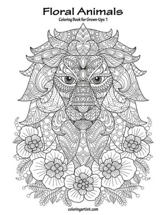 Floral Animals Coloring Book for Grown-Ups 1