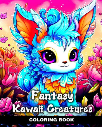 Fantasy Kawaii Creatures Coloring Book: Kawaii Coloring Pages with Cute Fantasy Designs of Mythical Creatures