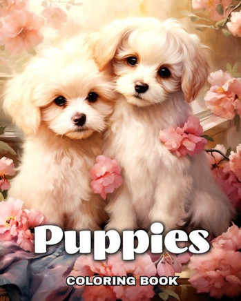 Puppies Coloring Book: Adorable Dogs & Puppies Coloring Pages for Adults and Teens for Relaxation