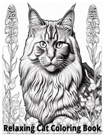 Relaxing Cat Coloring Book: Whiskers & Watercolors: Explore Tranquil Feline Designs in Vivid Hues!