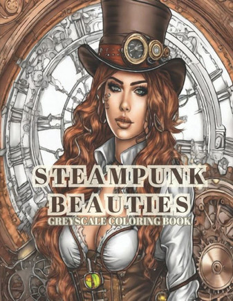 Steampunk beauties: Greyscale Coloring Book with 39 Beautiful illustrations to color