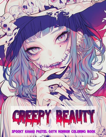 Creepy Beauty: Spooky Kawaii Pastel Goth Horror Coloring Book for Adults