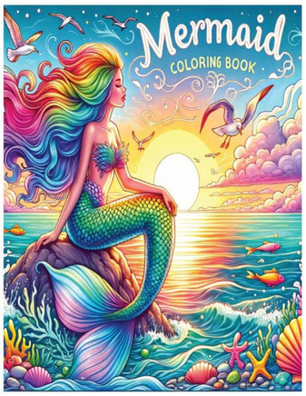 Mermaid Anime Girls Coloring Book: 55 Cute Anime for Adult and Kids Adorable Kawaii Mermaid Coloring page for Anxiety, Stress Relief, and Mindfulness: