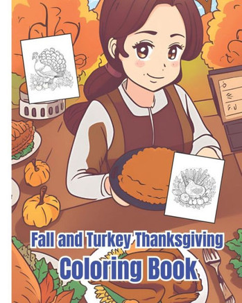 Fall and Turkey Thanksgiving Coloring Book: Thanksgiving Coloring Pages Filled With Autumn Leaves, Pumpkins, Turkeys For Kids, Girls, Boys, Teens and